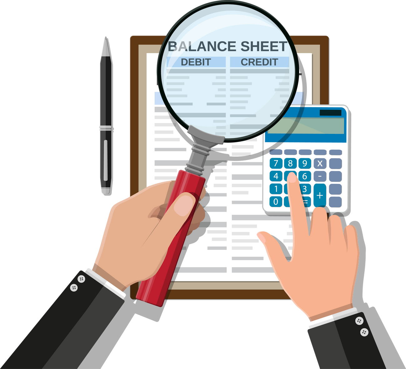 Accountant Checks Money Balance
